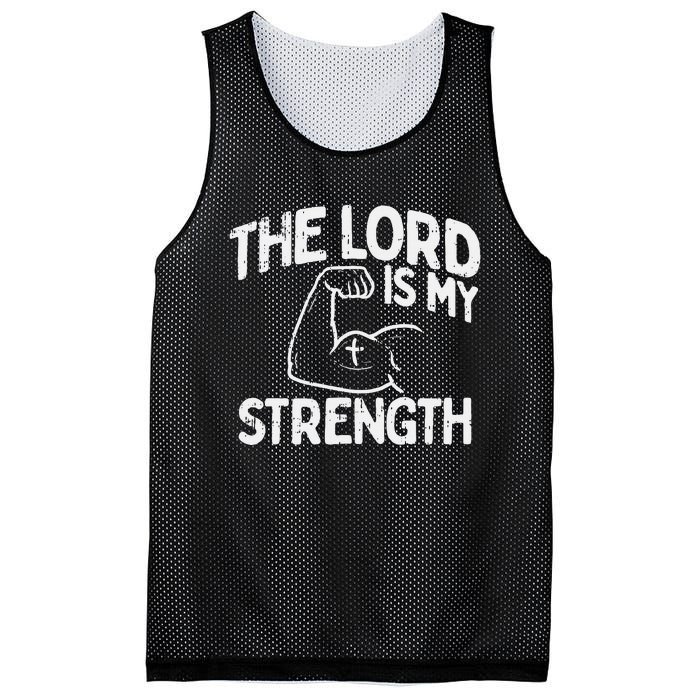 Lord My Strength Bible Workout Gym God Jesus Catholic Gift Mesh Reversible Basketball Jersey Tank