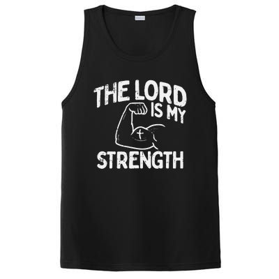 Lord My Strength Bible Workout Gym God Jesus Catholic Gift PosiCharge Competitor Tank