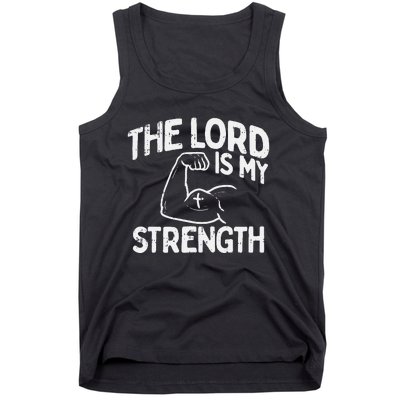 Lord My Strength Bible Workout Gym God Jesus Catholic Gift Tank Top