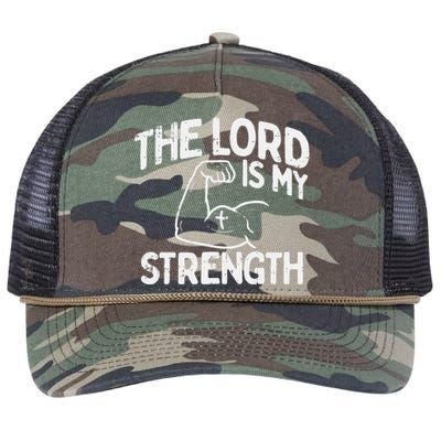 Lord My Strength Bible Workout Gym God Jesus Catholic Gift Retro Rope Trucker Hat Cap