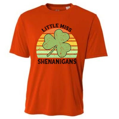 Little Miss Shenanigans Saint Patricks Shenanigans Gift Cooling Performance Crew T-Shirt