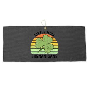 Little Miss Shenanigans Saint Patricks Shenanigans Gift Large Microfiber Waffle Golf Towel