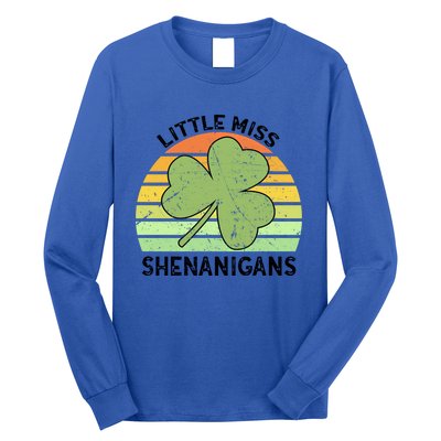 Little Miss Shenanigans Saint Patricks Shenanigans Gift Long Sleeve Shirt