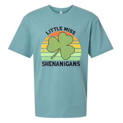 Little Miss Shenanigans Saint Patricks Shenanigans Gift Sueded Cloud Jersey T-Shirt