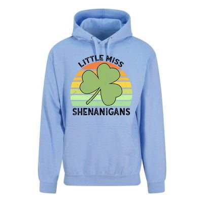 Little Miss Shenanigans Saint Patricks Shenanigans Gift Unisex Surf Hoodie