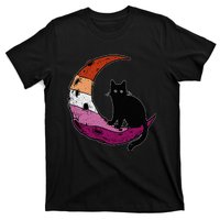 Lesbian Moon Space Cat Pride Flag LGBT Subtle Gay Sapphic T-Shirt