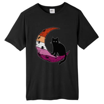 Lesbian Moon Space Cat Pride Flag LGBT Subtle Gay Sapphic Tall Fusion ChromaSoft Performance T-Shirt