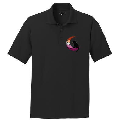 Lesbian Moon Space Cat Pride Flag LGBT Subtle Gay Sapphic PosiCharge RacerMesh Polo