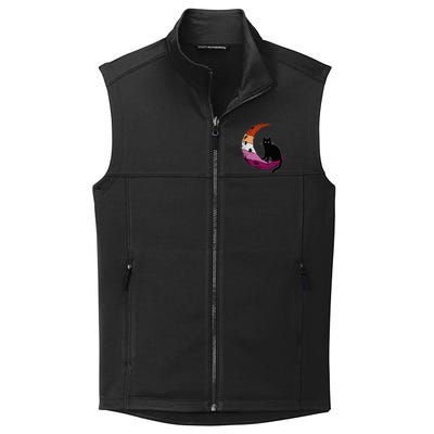 Lesbian Moon Space Cat Pride Flag LGBT Subtle Gay Sapphic Collective Smooth Fleece Vest