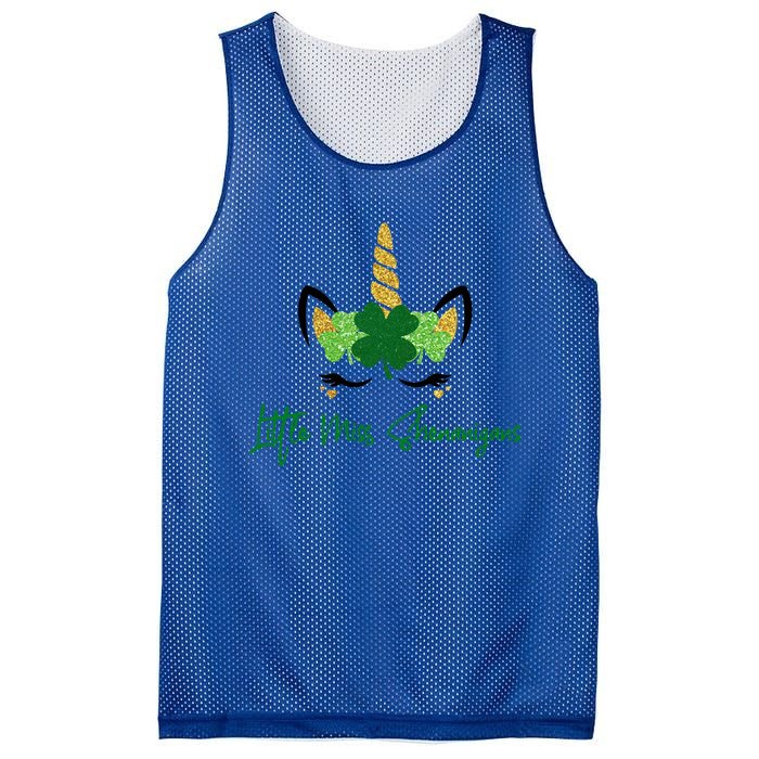 Little Miss Shenanigans Unicorn St Patrick's Day Great Gift Mesh Reversible Basketball Jersey Tank