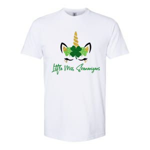 Little Miss Shenanigans Unicorn St Patrick's Day Great Gift Softstyle CVC T-Shirt