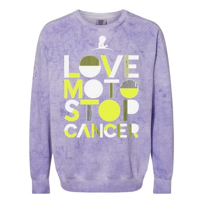 Love Moto Stop Cancer Colorblast Crewneck Sweatshirt