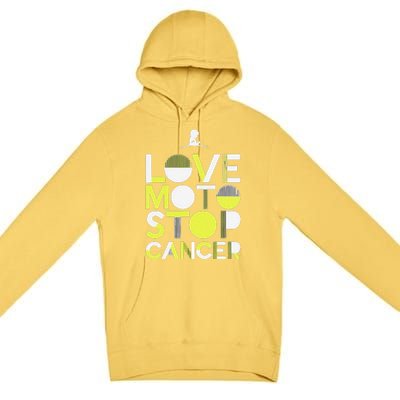 Love Moto Stop Cancer Premium Pullover Hoodie