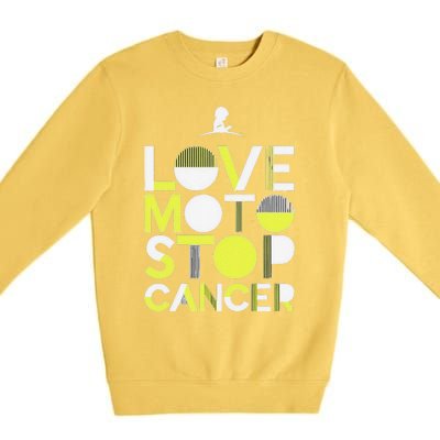 Love Moto Stop Cancer Premium Crewneck Sweatshirt