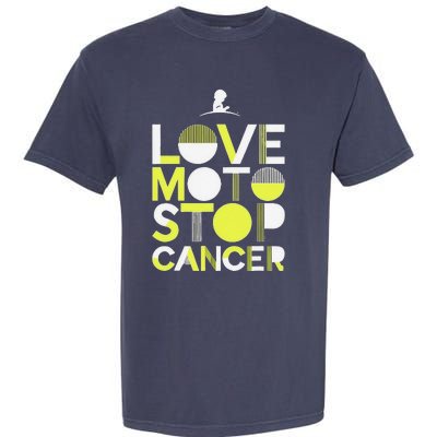 Love Moto Stop Cancer Garment-Dyed Heavyweight T-Shirt