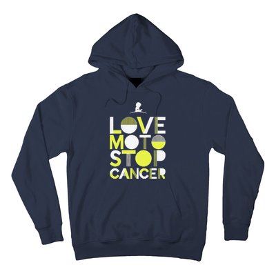 Love Moto Stop Cancer Hoodie