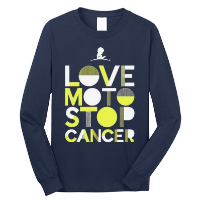 Love Moto Stop Cancer Long Sleeve Shirt