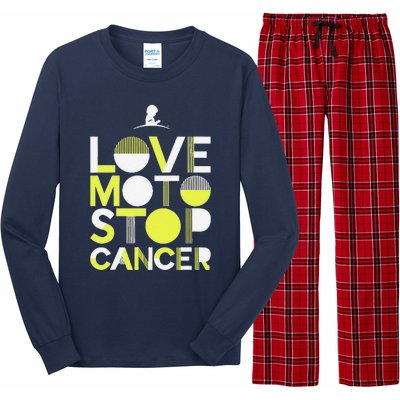 Love Moto Stop Cancer Long Sleeve Pajama Set