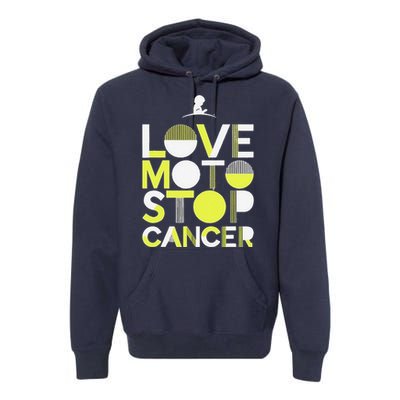 Love Moto Stop Cancer Premium Hoodie