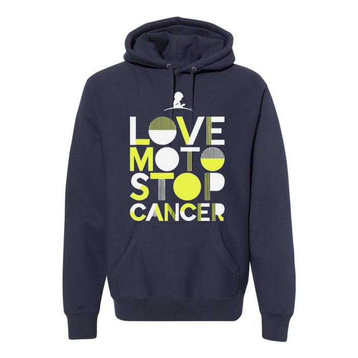 Love Moto Stop Cancer Premium Hoodie