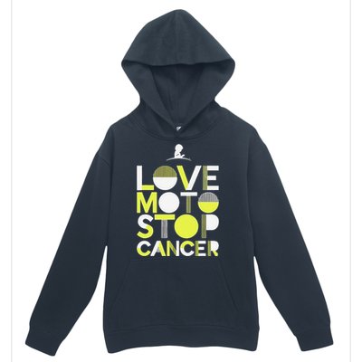 Love Moto Stop Cancer Urban Pullover Hoodie