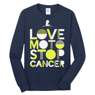 Love Moto Stop Cancer Tall Long Sleeve T-Shirt