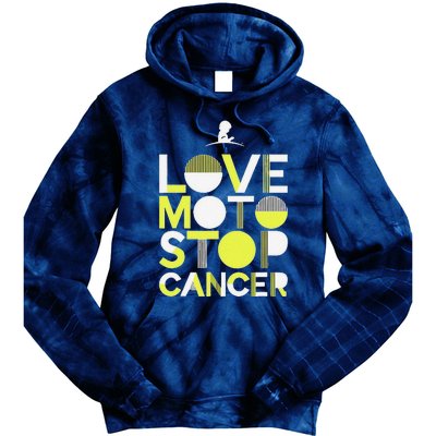 Love Moto Stop Cancer Tie Dye Hoodie