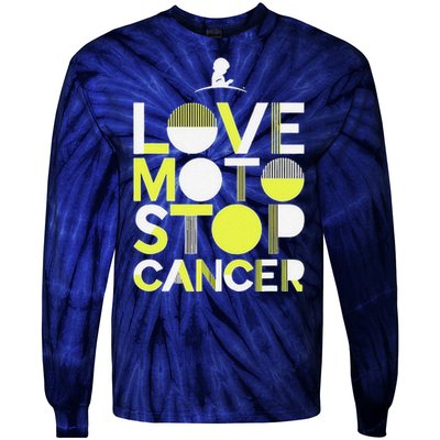 Love Moto Stop Cancer Tie-Dye Long Sleeve Shirt