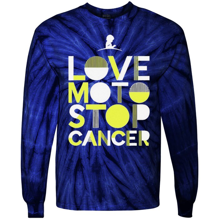 Love Moto Stop Cancer Tie-Dye Long Sleeve Shirt