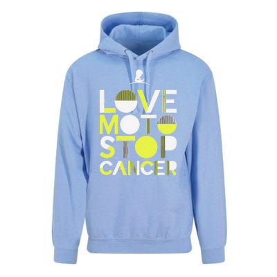 Love Moto Stop Cancer Unisex Surf Hoodie