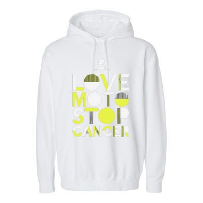 Love Moto Stop Cancer Garment-Dyed Fleece Hoodie