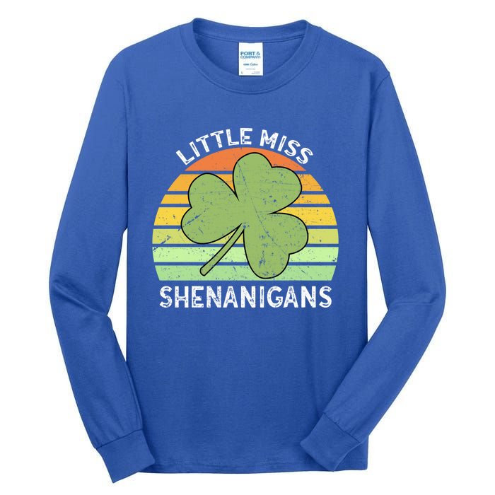 Little Miss Shenanigans Vintage St Patricks Day Gift Tall Long Sleeve T-Shirt