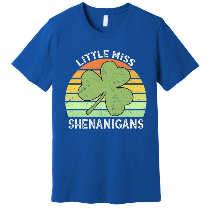 Little Miss Shenanigans Vintage St Patricks Day Gift Premium T-Shirt