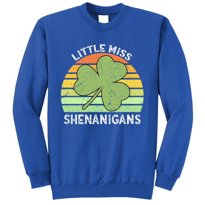 Little Miss Shenanigans Vintage St Patricks Day Gift Tall Sweatshirt