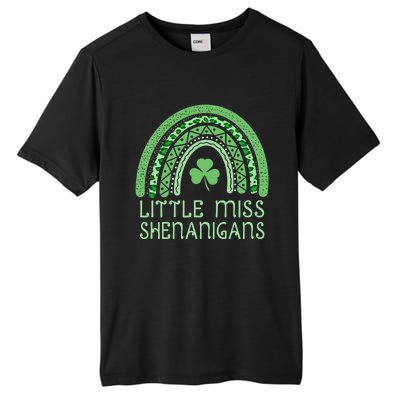 Little Miss Shenanigans St Patrick's Day Clover Rainbow Gift Tall Fusion ChromaSoft Performance T-Shirt