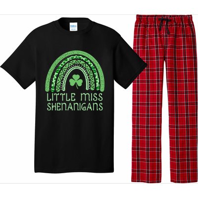 Little Miss Shenanigans St Patrick's Day Clover Rainbow Gift Pajama Set