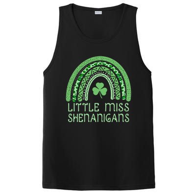 Little Miss Shenanigans St Patrick's Day Clover Rainbow Gift PosiCharge Competitor Tank