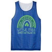 Little Miss Shenanigans St Patrick's Day Clover Rainbow Gift Mesh Reversible Basketball Jersey Tank