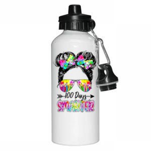 Little Miss Smarter 100 Days Of School Teacher Student Gift Aluminum Water Bottle