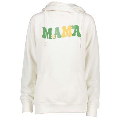 Lucky Mama St Patricks Day Womens Funnel Neck Pullover Hood