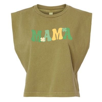 Lucky Mama St Patricks Day Garment-Dyed Women's Muscle Tee