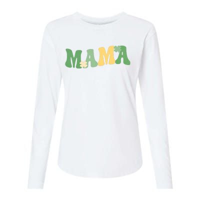 Lucky Mama St Patricks Day Womens Cotton Relaxed Long Sleeve T-Shirt