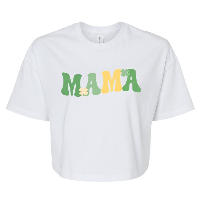 Lucky Mama St Patricks Day Bella+Canvas Jersey Crop Tee