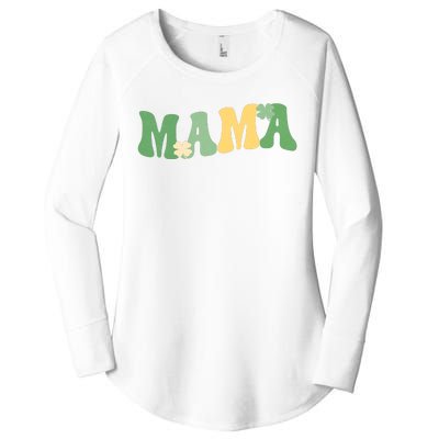 Lucky Mama St Patricks Day Women's Perfect Tri Tunic Long Sleeve Shirt