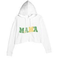 Lucky Mama St Patricks Day Crop Fleece Hoodie