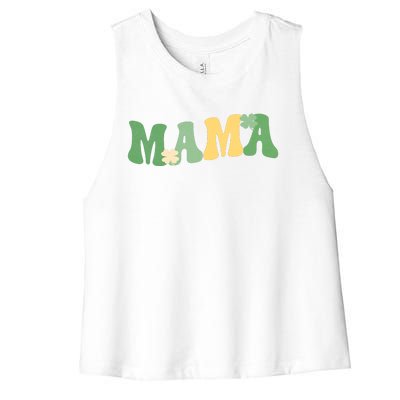 Lucky Mama St Patricks Day Women's Racerback Cropped Tank