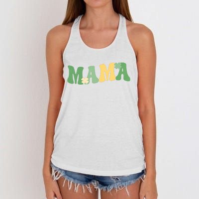 Lucky Mama St Patricks Day Women's Knotted Racerback Tank