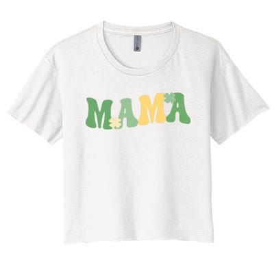 Lucky Mama St Patricks Day Women's Crop Top Tee