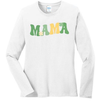 Lucky Mama St Patricks Day Ladies Long Sleeve Shirt