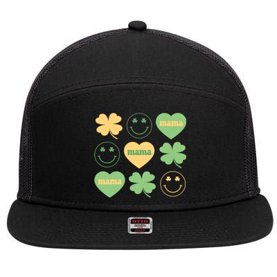 Lucky Mama St Patricks Day 7 Panel Mesh Trucker Snapback Hat